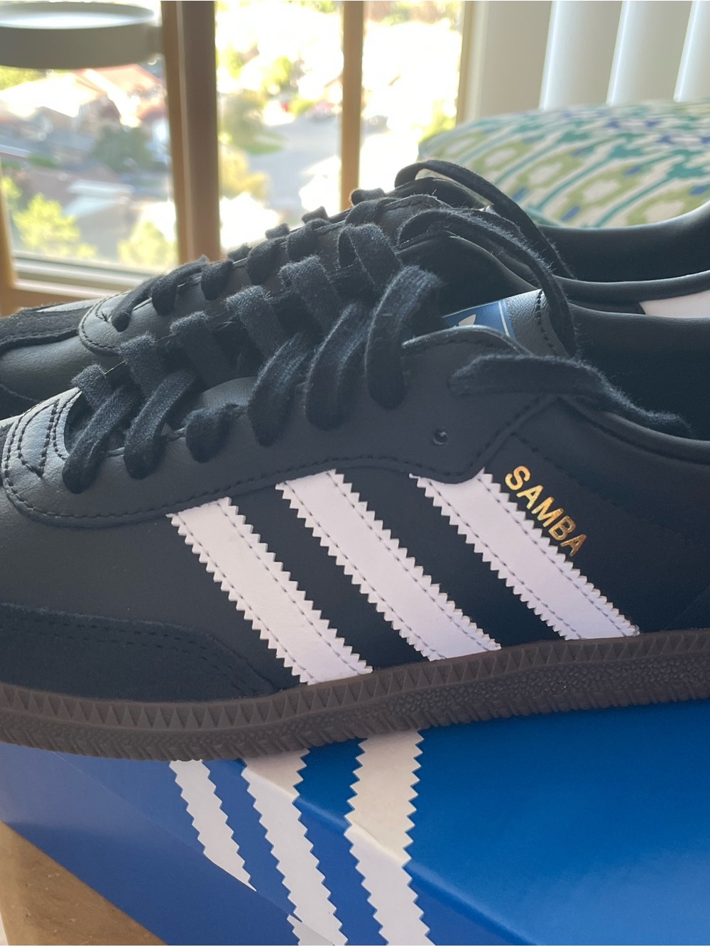 Adidas Samba Black with White Stripes Sneaker - Junior